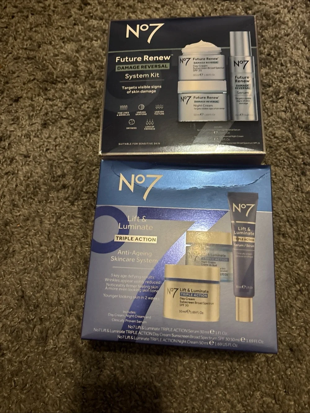 No7 Lift & Luminate Triple Action Skincare Set — Blue